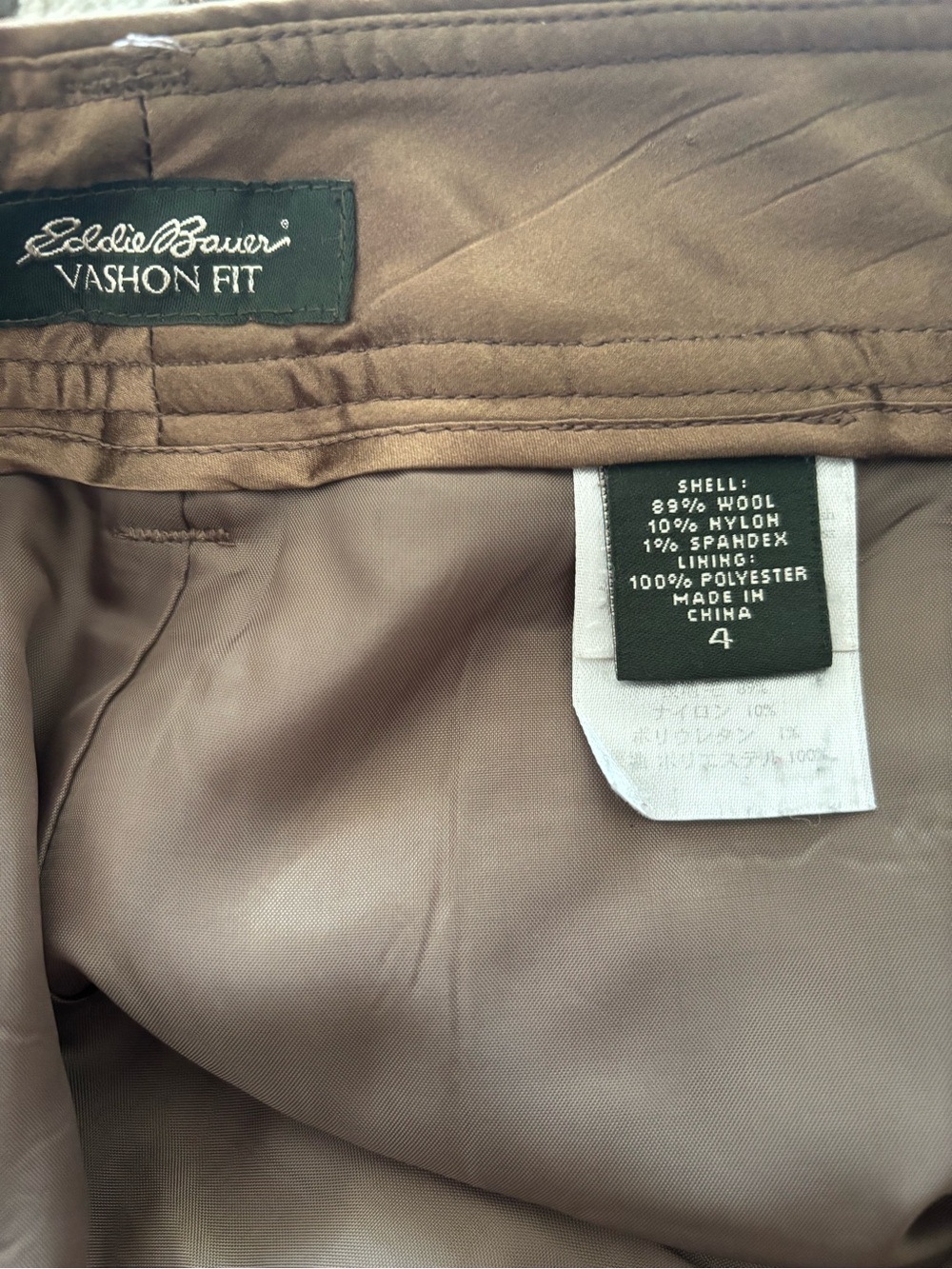Eddie Bauer Wool Blend Dress Pants Size 4 Brown Career Office Stretch - Picture 9 of 9